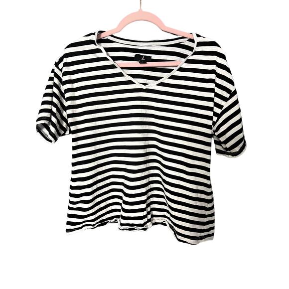 Jason Wu Black and White Striped T-shirt Size Small Very Stretchy Classic T - Picture 1 of 8